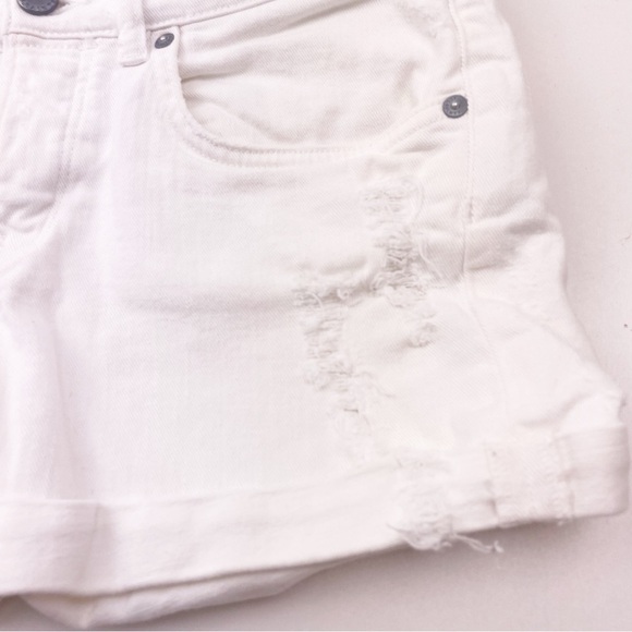 AllSaints Rip White Denim Shorts Distressed Jean Shorts Women’s Size 24 - Picture 3 of 7